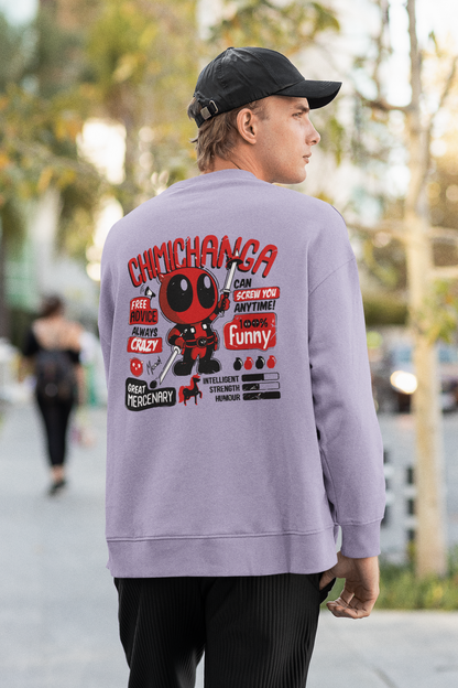 Oversized Sweatshirt- Deadpool (front and back)