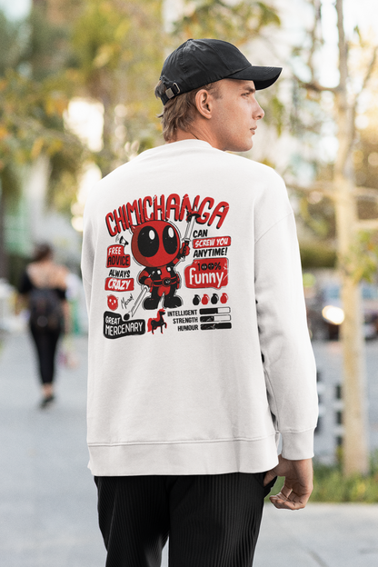 Oversized Sweatshirt- Deadpool (front and back)