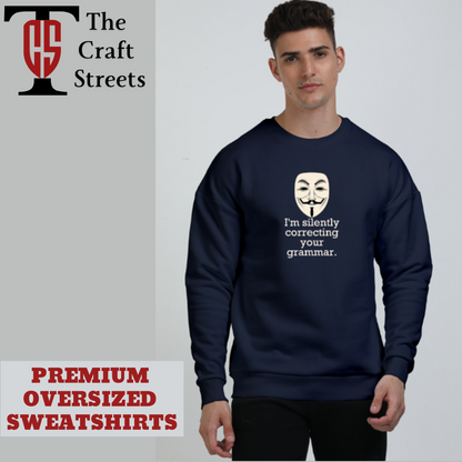 Oversized Sweatshirt- Grammar (front only)